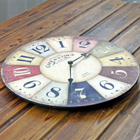 Horloge murale décorative ronde pour chambre Horloges murales antiques à quartz de qualité à piles