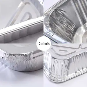 Contoh Gratis makanan tugas berat menggunakan panci aluminium Foil ukuran penuh untuk memasak wadah alumunium Foil sekali pakai dengan tutup