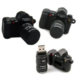 고무 카메라 모양 usb 키 usb 펜 드라이브 선물 1g 2g 4g 8g 사용자 정의 만화 USB 플래시 드라이브