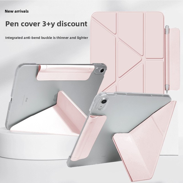 Y-Fold Magnetic Case for iPad A16 11th 2025 2024 Air11 Air4 5 Pro11 12.9 5th 6th 10.2 8 9th 10th Buckle Belt Pencil Holder