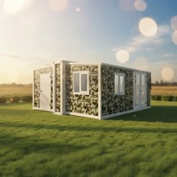 Casa Contenedor Prefabricada Portátil de Doble Ala Exp SW Panel, Aislamiento Acústico y Térmico, Ahorro de Energía, para Alojamiento de Obras, Oficinas y Dormitorios