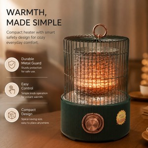 Calentador Eléctrico Portátil Tipo Jaula de Pájaros, 1200W, Calor Instantáneo Rápido, Calentamiento Envolvente de 360 Grados, Apagado Automático, Para Interiores, Escritorio, Hogar - Product Image 2