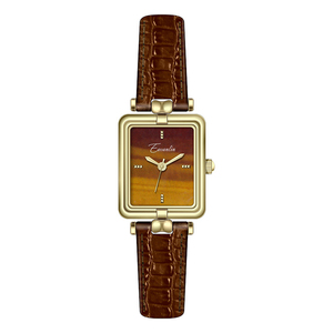 Montre-bracelet à quartz pour femme, style Old Money, vintage, petite montre dorée avec bracelet noir ou marron - Product Image 3
