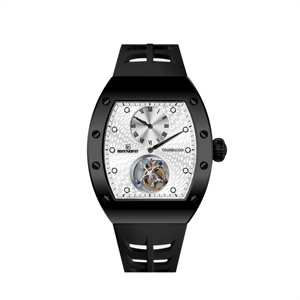 Montre à remontage manuel Seagull Tourbillon Skeleton ST8006, mouvement de montre, indicateur d'heure lumineux, bracelet en silicone avec petit cadran - Product Image 3