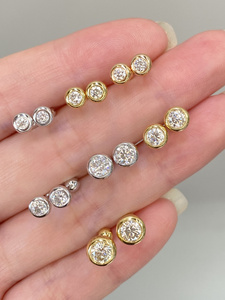 Xinfly Fine Jewelry 18k Gold 0.30ct-0.60ct Natural Diamond Stud Earrings <b>Screw</b> Back Wholesale Fine Jewelry Earrings - Product Image 3