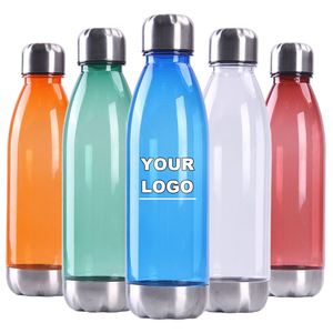 Bouteille d'eau en plastique Tritan avec logo personnalisé, pour la salle de sport, 350, 500, 700 ml, bouteille d'eau sans BPA, fond en acier inoxydable - Product Image 1