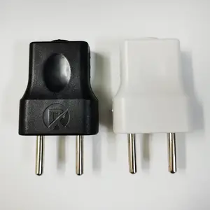 2.5A 220V AC Power Male Plug 2 round Pin Europe Euro Rewireable Electrical Plugs Sockets