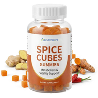 Bonbons Gélifiés Végétaliens SPL Curcumine Piment Racine de Gingembre en Gros – Boost Immunitaire, Soutien Métabolique, Énergie – Cubes d'Épices Gélifiés