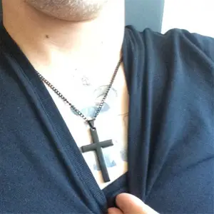 Initial Statement 18k Chain Faith Jesus Jewelry Gold Stainless Steel JJwellry Mens Cross Necklace