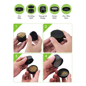 Moulin à épices en métal à 4 couches de 63 mm, en zinc, portable, manuel, pour la maison - Product Image 2