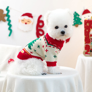 Outono Inverno New Xmas Sweater Festivo Pet Roupas Bonito Filhote De Cachorro Gatinho Casual Moda Verde Árvore de Natal Camisola para Cães - Product Image 3