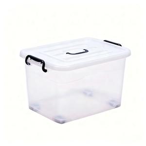 Boîte de rangement pour tiroir de garde-robe en plastique PP épaissi, transparente, pour vêtements, chaussettes, sous-vêtements, avec poignée rouge - Product Image 3