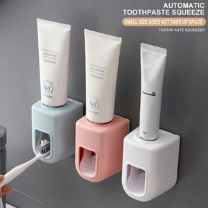 Automatic <b>Toothpaste</b> Dispenser Squeezer Wall Mount <b>Toothbrush</b> Squeezer <b>Holder</b> Rack Bathroom Accessories Set - Product Image 4