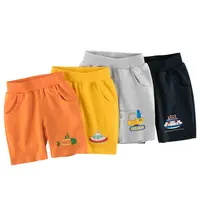 Pantalones cortos deportivos de algodón para niños, Shorts informales con estampado de dibujos animados de Color puro