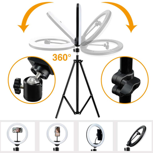 Offre Spéciale 10 pouces <span class=keywords><strong>Prix</strong></span> Léger Pliable Maquillage Selfie Anneau Lumière Led Cercle Portable Trépied Lumière D'anneau 26cm Support de téléphone - Product Image 3