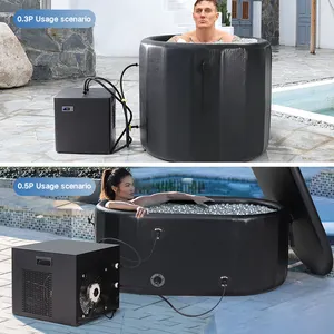 Máquina portátil de resfriamento de água com controle automático, refrigerador de banho de gelo com filtro para banho de gelo