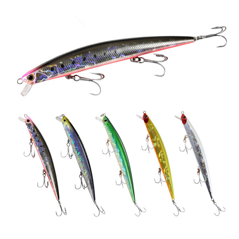 14.6g Topwater Fishing Hard Lure Top Water Suspending Black Minnow Bait for Trout Bass