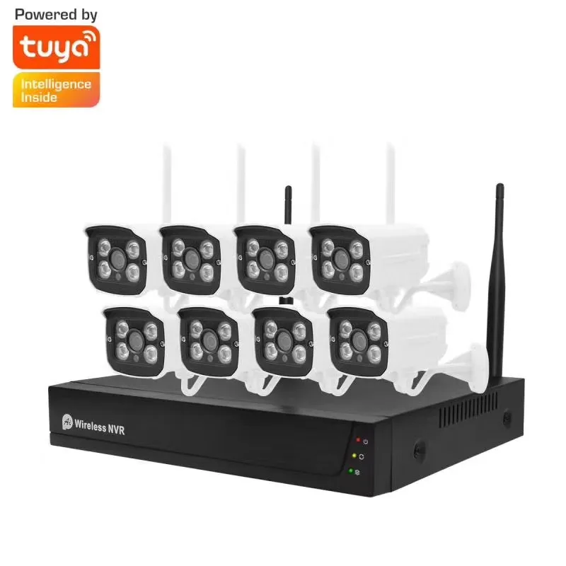 Tuya 4CH 3MP 5MP Full HD IP CCTV-Video überwachungs system Bullet-Kamera 8CH NVR kabel gebundene drahtlose Sicherheit Outdoor Two Way Audio