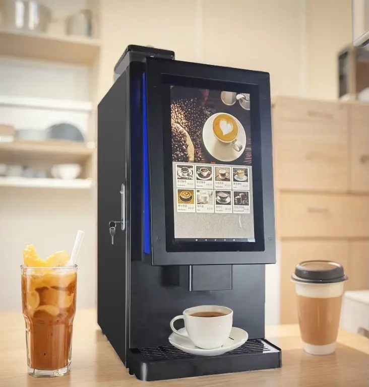 Professionelle vollautomatische elektrische Verkaufsautomat für Cappuccino Latte Kaffee mit Touchscreen-Steuerung