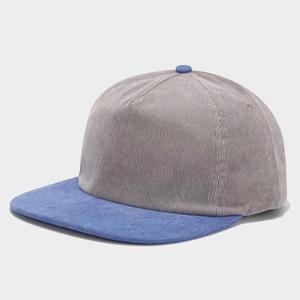 Vente en gros Logo personnalisé Casquette de baseball à bord plat 5 panneaux Casquettes à pression personnalisées en velours côtelé - Product Image 3