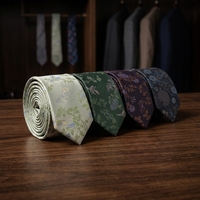 Cravate en polyester à motif floral imprimé pour homme, idéale pour le bureau, les occasions décontractées, les mariages et les fêtes, 1 pièce