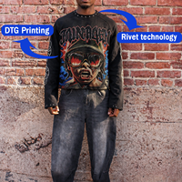 T-shirt gaufré surdimensionné personnalisé pour homme, en tissu tricoté durable, imprimé numériquement, décontracté, ample, style streetwear, vierge, vente en gros