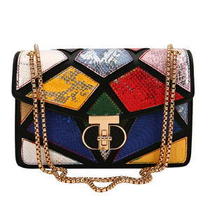 Nuevos bolsos de diseñador de moda, bolsos de mujer de empalme cuadrado de cadena Popular, bolsos de diseñador de lujo ligeros - Product Image 6