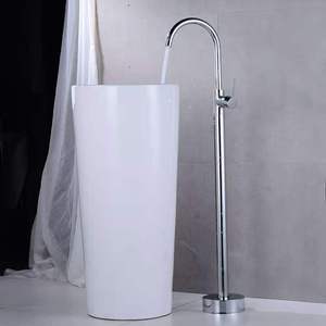 Robinet de douche autoportant moderne en laiton avec mitigeur monocommande et jet doux effet pluie, à poser au sol, pour appartement et hôtel - Product Image 6