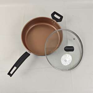 Sartén <span class=keywords><strong>Jumbo</strong></span> de cocina <span class=keywords><strong>antiadherente</strong></span> de acero al carbono de diseño moderno con tapa de vidrio Sartén de chef lista para Gas y inducción - Product Image 4