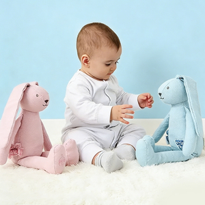 Conejo de Peluche de Orejas Largas Colorido, Lindo Conejito Blanco, Azul y Rosa, Muñeco de Peluche, Regalo de Cumpleaños para Niños - Product Image 2