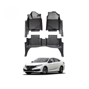 Tapis de sol de voiture 5D en caoutchouc TPE écologique, imperméable et antidérapant, sur mesure, 3 pièces pour Honda CIVIC 10ème génération SEDAN 2016-2021 - Product Image 2