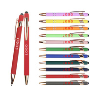 BECOL Vente en Gros Stylo Stylus Haut de Gamme à Ornements Or Rose, Stylo Bille Métallique Multicolore avec Logo Personnalisé, Stylo d'Affaires pour Écran Tactile