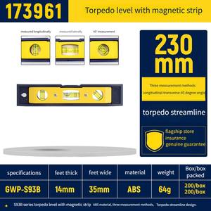 2025 nouveau 23cm 3 bulle Mini poche Portable règle de niveau magnétique torpille règle d'équilibre Micro mesure niveau à bulle produit - Product Image 6