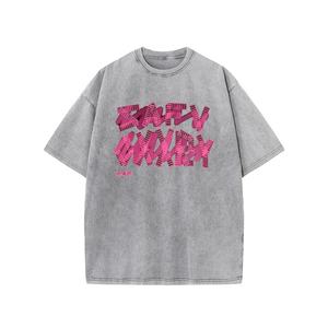 High Quality <b>Retro</b> Acid-Washed Cotton T-<b>Shirts</b> <b>Men's</b> & Women's Street Heavyweight Oversized Short Sleeve for Wholesale - Product Image 6