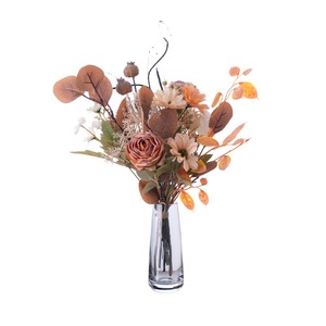 Bouquet de roses artificielles Chuanqianhe en tissu tissé plastique pour décoration de maison et de mariage CF01378 - Product Image 5