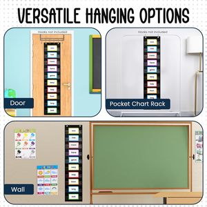 Tablero de Bolsillo de 9x44 Pulgadas, Material PET Laminado Negro, Herramienta Educativa para el Aprendizaje de Idiomas en el Aula - Product Image 6
