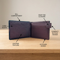 Portefeuille WRIZA en cuir pleine fleur bicolore, design artisanal haut de gamme, profil fin, coutures durables, porte-notes élégant pour un usage quotidien