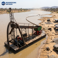 Drague flottante à jet d'aspiration pour l'extraction d'or et de sable, bateau de dragage alluvial fluvial à moteur diesel