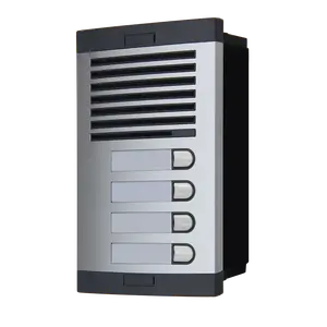 Door Entry Panel 4 Families Push Button Door Station Aluminum Panel Flush Surface Mounted 1+n Wires Full Functional Amplifier