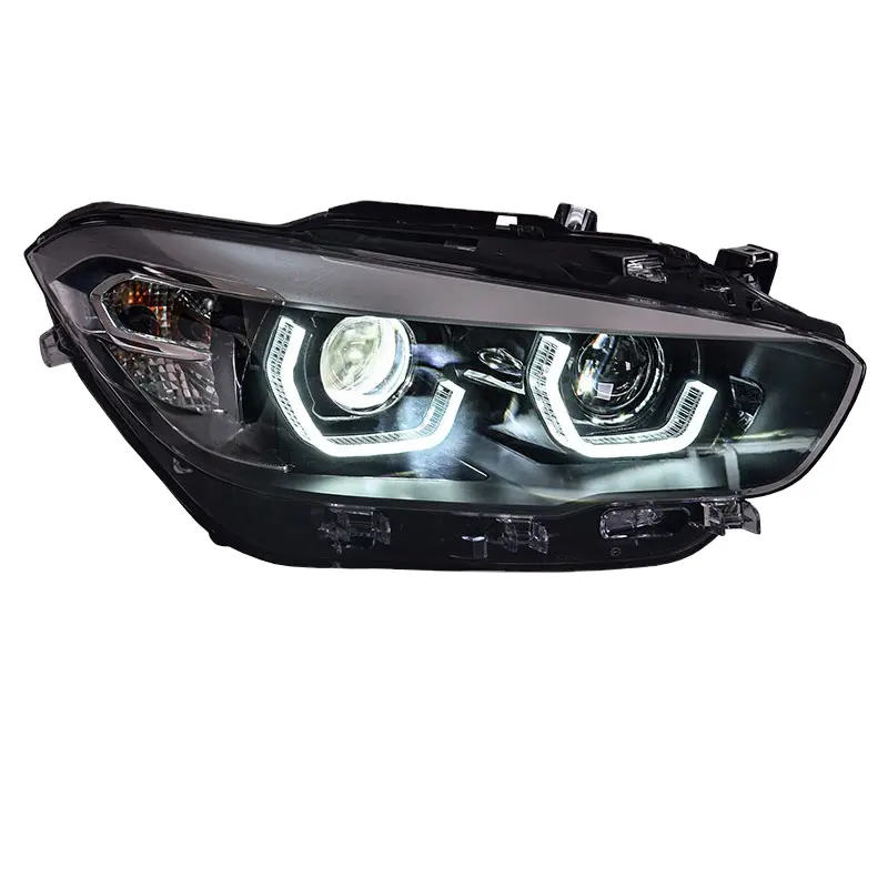 Car Headlight Assembly For BMW 1 series F20 Full LED Strip Angel Eyes Head Light 2015-2018 Year