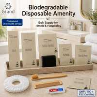Kit de toilette OEM pour hôtel en bambou, biodégradable, avec emballage couleur personnalisé, kit dentaire pour invités, impression de savon