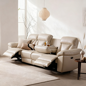 Vendita calda 4 posti Beige <span class=keywords><strong>divano</strong></span> reclinabile modulare con Console salvaspazio soggiorno - Product Image 1