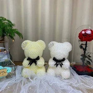 2024 Luxurious Gift Idea Handcrafted Valentine's Day Gifts Mother's Day Gift Rose Teddy Bear Small Pearl Bear Diamond Teddy Bear