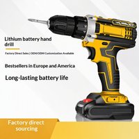 Perceuse à percussion sans fil rechargeable haute puissance avec moteur à balais, mandrin auto-serrant et réglage à deux vitesses pour le perçage