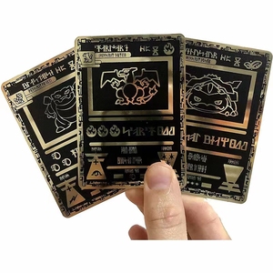 Haute qualité personnalisé pas cher en gros acier inoxydable métal or noir Poke mon cartes de jeu Charizard 1st Poke mon cartes Vmax - Product Image 1