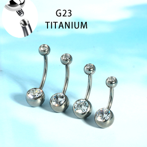 แหวนกระดุม G23ทำจากไทเทเนียมขนาด14กรัมประดับด้วยเม็ดเพชรเซอร์โคเนียแบบสองด้านสำหรับงานปาร์ตี้ของขวัญริมชายหาด - Product Image 3