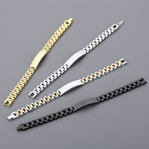 Bracciale a Catena da Uomo 10MM in Acciaio Inossidabile Placcato Oro 18K con Nome e ID Personalizzabili Incisi per Idea Regalo - Product Image 3