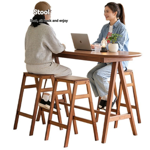 Taburete de Bar de Bambú, Silla Alta de <span class=keywords><strong>Cocina</strong></span>, Taburete Alto para <span class=keywords><strong>Barra</strong></span>, Silla de Bar de Madera para Isla de <span class=keywords><strong>Cocina</strong></span>, Hogar, Restaurante, Cafetería - Product Image 4