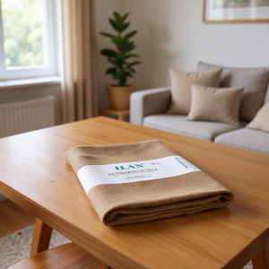 Tela con Aspecto de Lino Ilan, 80x100cm, Marrón, Textil Decorativo para el Hogar - Product Image 3