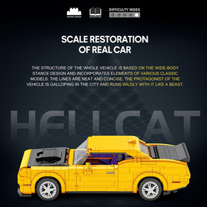 Reobrix 11030 Supercar Hellcat <b>Building</b> Block <b>Model</b> 800+ Pieces for Boys Age 8-13 Racing Toy Gift - Product Image 3